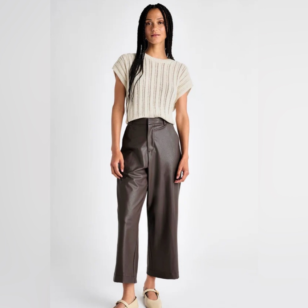 Splendid Vegan Leather Ankle Trouser NWT Size 6